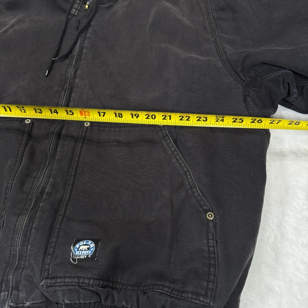 Polar King Jacket Men XL Black Duck Canvas Fleece Lined Insulated Hooded Outdoor - Picture 8 of 10